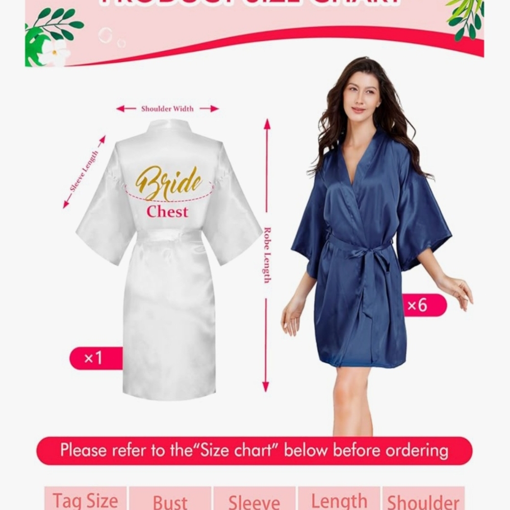 Elegant Navy Blue Satin Robe